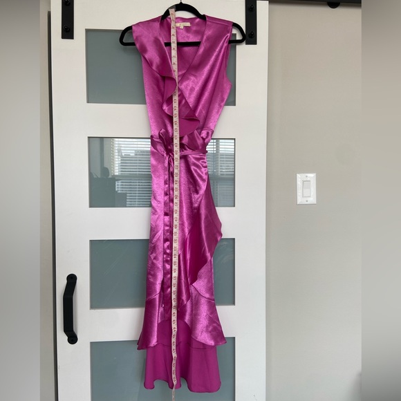 Maje Ripple Fuchsia wrap dress - Picture 6 of 15
